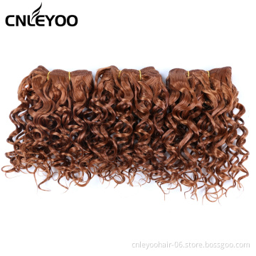 Brown Jerry Curl Braiding Hair Extension 8 Inch 3 Pieces Synthetic Curly hair bundle for Women